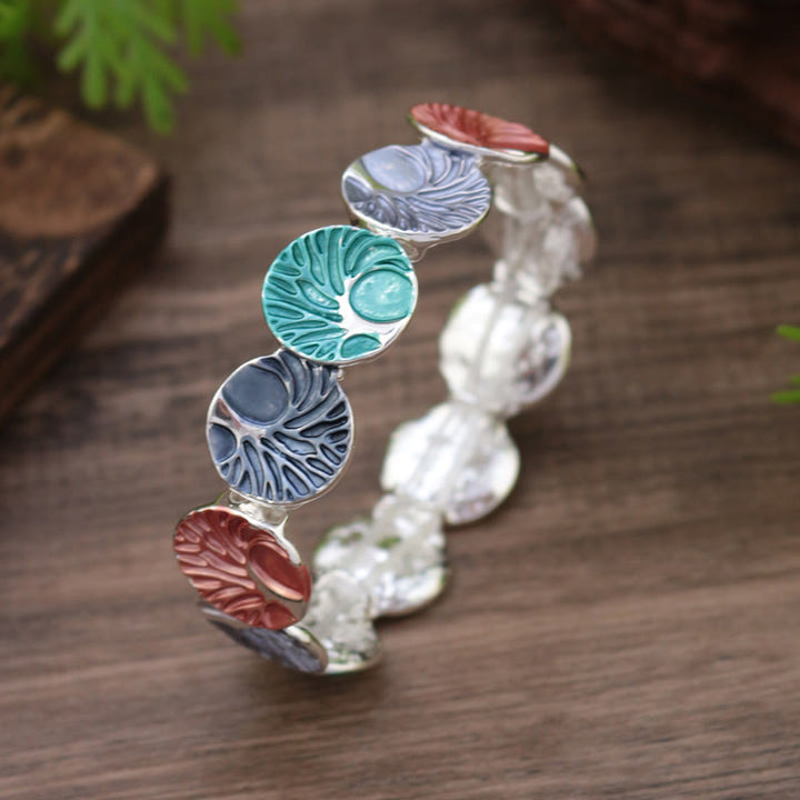 Buddha Stones Der Baum des Lebens Schöpfung Emaille Legierung Armband