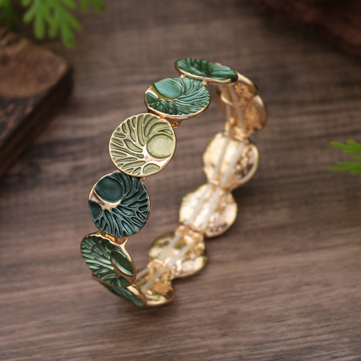 Buddha Stones Der Baum des Lebens Schöpfung Emaille Legierung Armband