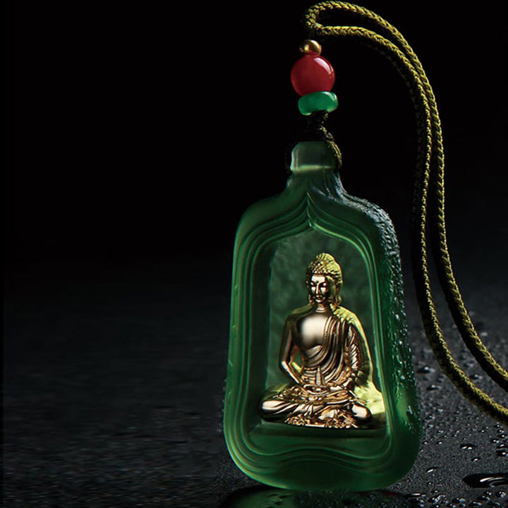 Buddha Stones, tibetische Medizin, Buddha, Liuli-Kristall, Mitgefühl, Gelassenheit, Halskettenanhänger - image 9