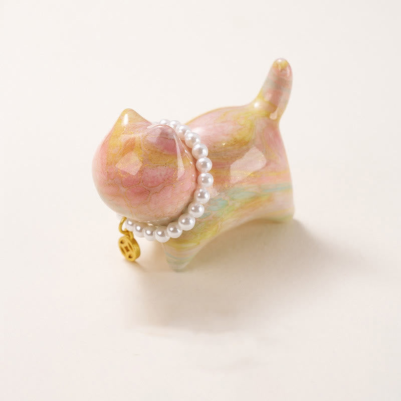 Buddha Stones, Sandelholz, Glücksbringer, Mini-Katze, Lack, Handwerk, Heilende Dekoration, zufällige Farbe (Blindbox) - Zufällige Farbe (1,89 x 1,5 x 0,94 Zoll / 48 x 38 x 24 mm) - image 1