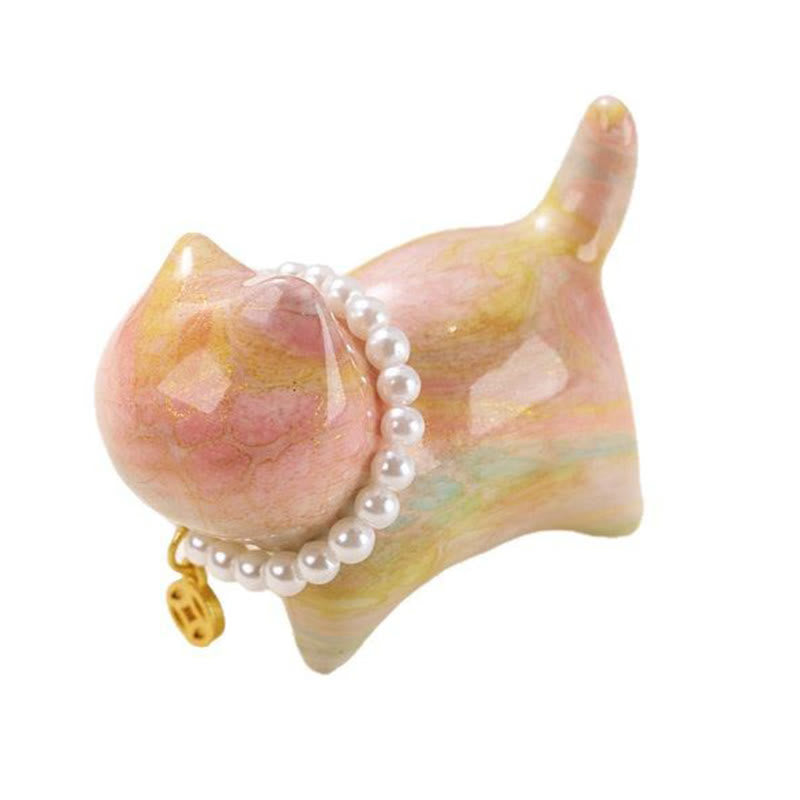 Buddha Stones, Sandelholz, Glücksbringer, Mini-Katze, Lack, Handwerk, Heilende Dekoration, zufällige Farbe (Blindbox) - image 6