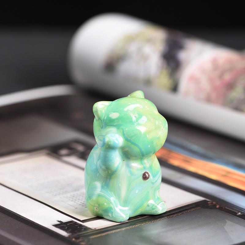 Buddha Stones, süße Mini-Katze, Palisander-Lack, Handwerk, warme Dekoration, zufällige Farbe (Blindbox) - image 9