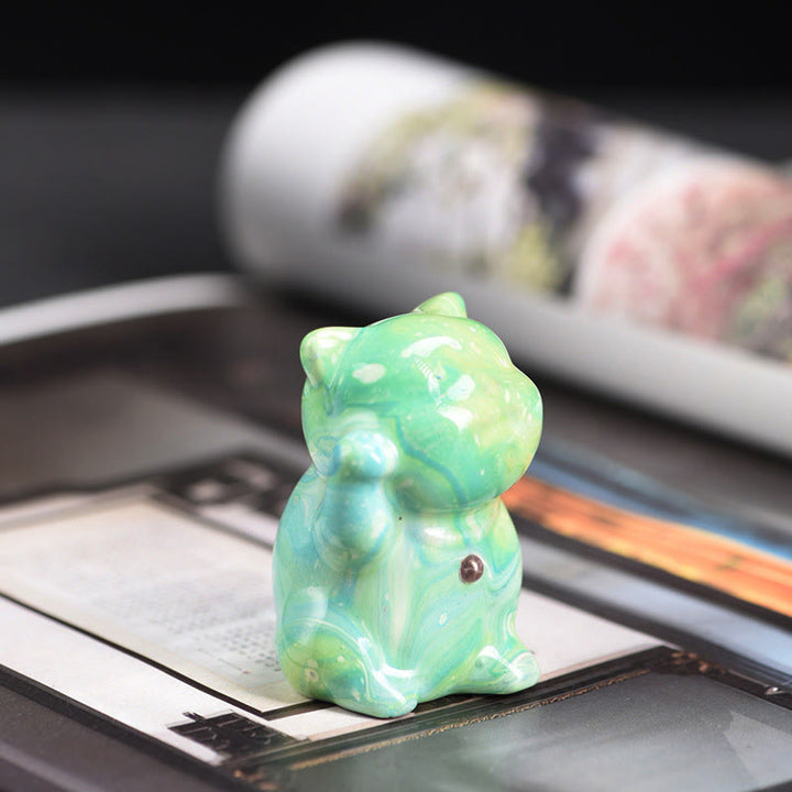 Buddha Stones, süße Mini-Katze, Palisander-Lack, Handwerk, warme Dekoration, zufällige Farbe (Blindbox) - image 9