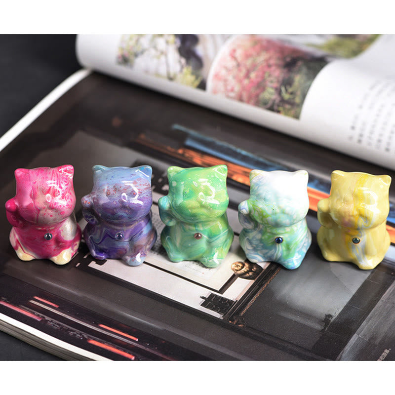 Buddha Stones, süße Mini-Katze, Palisander-Lack, Handwerk, warme Dekoration, zufällige Farbe (Blindbox) - image 5