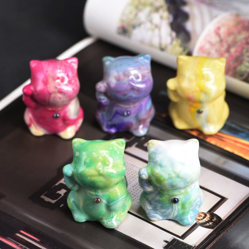 Buddha Stones, süße Mini-Katze, Palisander-Lack, Handwerk, warme Dekoration, zufällige Farbe (Blindbox) - image 1