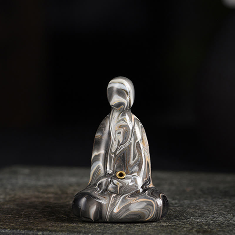 Buddha Stones, Mini-formloser Buddha, Ebenholz, Lackhandwerk, Frieden, Räucherstäbchenhalter, Dekoration