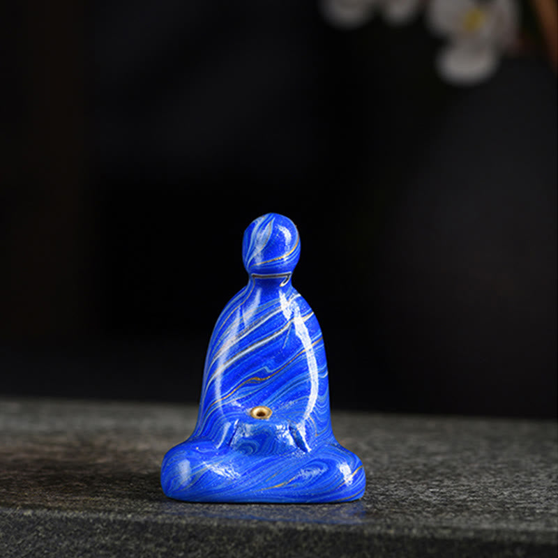 Buddha Stones, Mini-formloser Buddha, Ebenholz, Lackhandwerk, Frieden, Räucherstäbchenhalter, Dekoration - Blau (zufällige blaue Farbe) - image 10