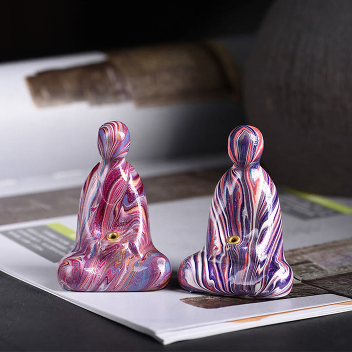 Buddha Stones, Mini-formloser Buddha, Ebenholz, Lackhandwerk, Frieden, Räucherstäbchenhalter, Dekoration