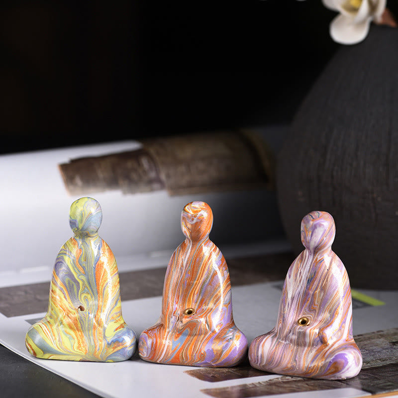 Buddha Stones, Mini-formloser Buddha, Ebenholz, Lackhandwerk, Frieden, Räucherstäbchenhalter, Dekoration