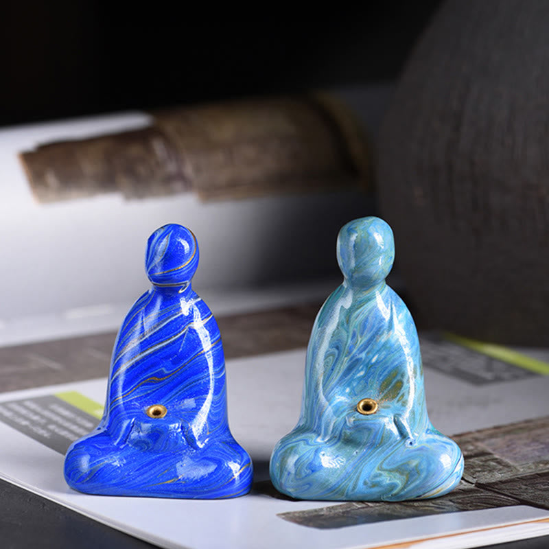 Buddha Stones, Mini-formloser Buddha, Ebenholz, Lackhandwerk, Frieden, Räucherstäbchenhalter, Dekoration