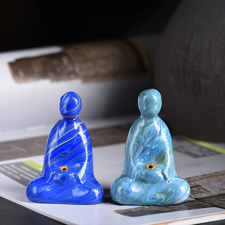 Buddha Stones, Mini-formloser Buddha, Ebenholz, Lackhandwerk, Frieden, Räucherstäbchenhalter, Dekoration