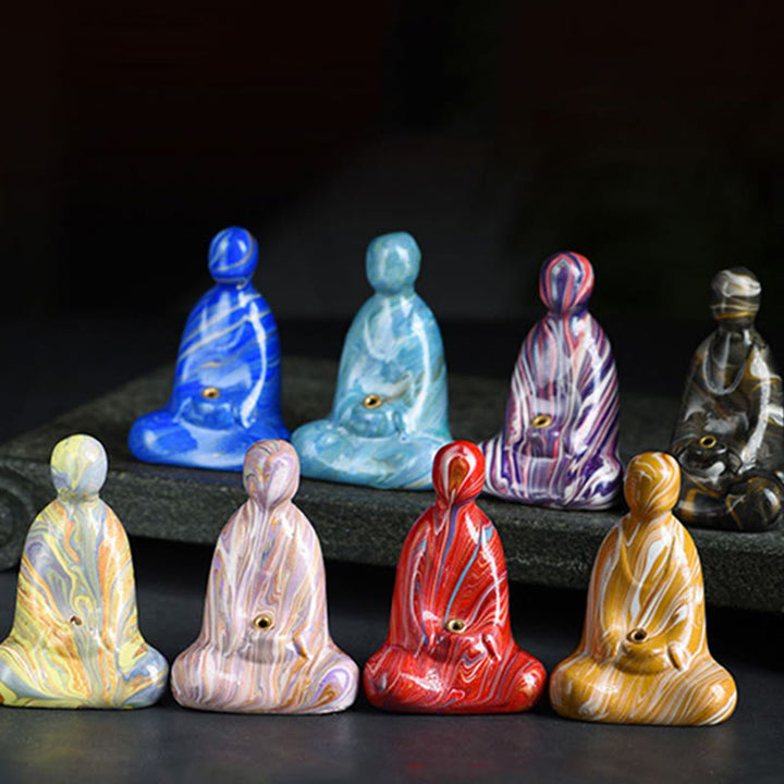 Buddha Stones, Mini-formloser Buddha, Ebenholz, Lackhandwerk, Frieden, Räucherstäbchenhalter, Dekoration