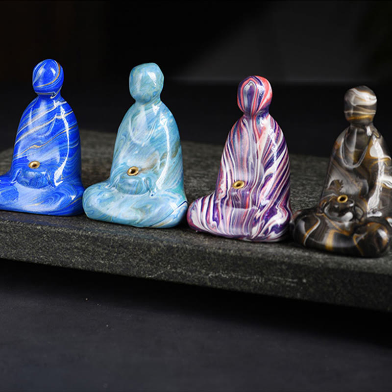 Buddha Stones, Mini-formloser Buddha, Ebenholz, Lackhandwerk, Frieden, Räucherstäbchenhalter, Dekoration