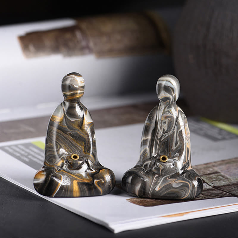 Buddha Stones, Mini-formloser Buddha, Ebenholz, Lackhandwerk, Frieden, Räucherstäbchenhalter, Dekoration