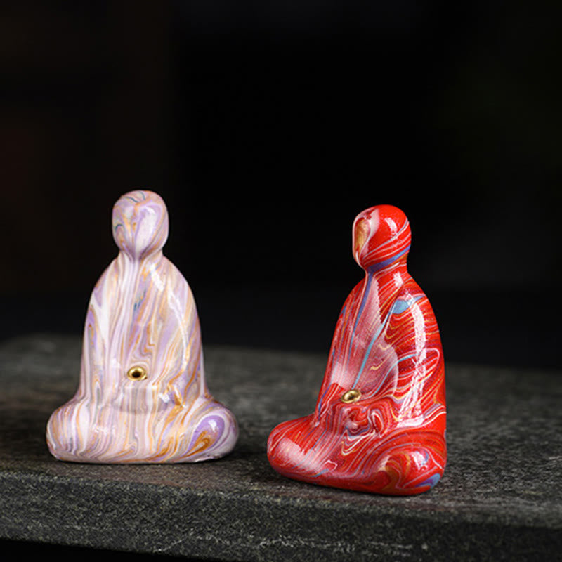 Buddha Stones, Mini-formloser Buddha, Ebenholz, Lackhandwerk, Frieden, Räucherstäbchenhalter, Dekoration