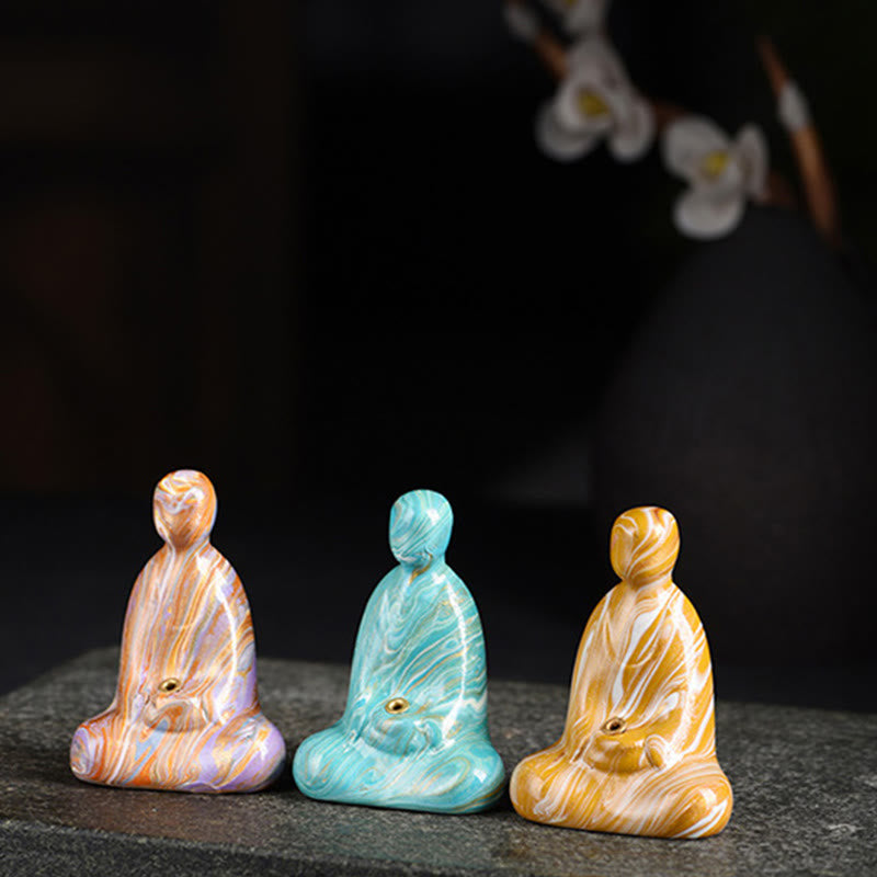 Buddha Stones, Mini-formloser Buddha, Ebenholz, Lackhandwerk, Frieden, Räucherstäbchenhalter, Dekoration