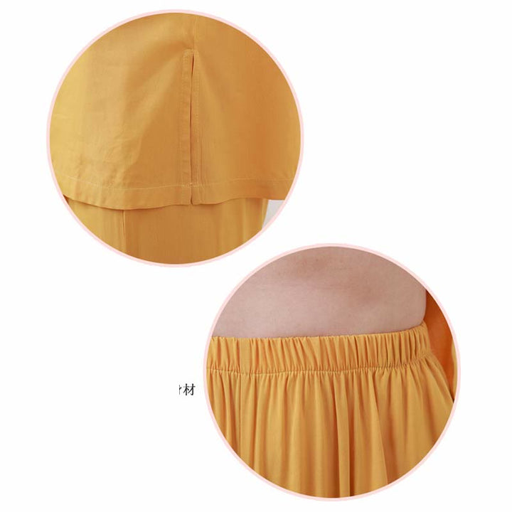 Buddha Stones, 2-teilig, einfarbig, Froschknopf, schlichtes Design, Rundhalsausschnitt, Halbarm-Shirt, Oberteil, elastische Taille, Hose, Meditation, Zen, Tai Chi, Baumwollkleidung, Damen-Set - image 12