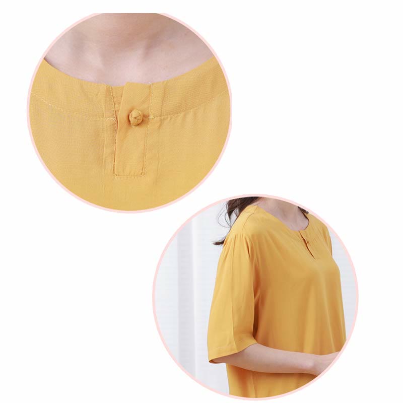 Buddha Stones, 2-teilig, einfarbig, Froschknopf, schlichtes Design, Rundhalsausschnitt, Halbarm-Shirt, Oberteil, elastische Taille, Hose, Meditation, Zen, Tai Chi, Baumwollkleidung, Damen-Set