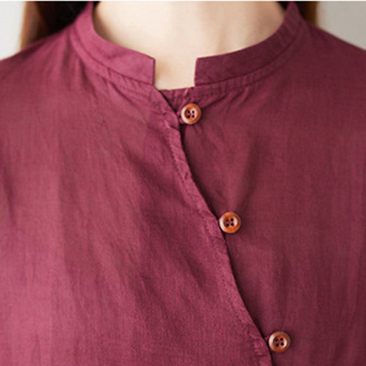 Buddha Stones Casual 2-teiliges Set: Schlichtes Dreiviertelarm-Hemd mit schrägem Kragen, weit geschnittene Hose mit Taschen – ideal für Meditation, Zen und Tai Chi. - image 9