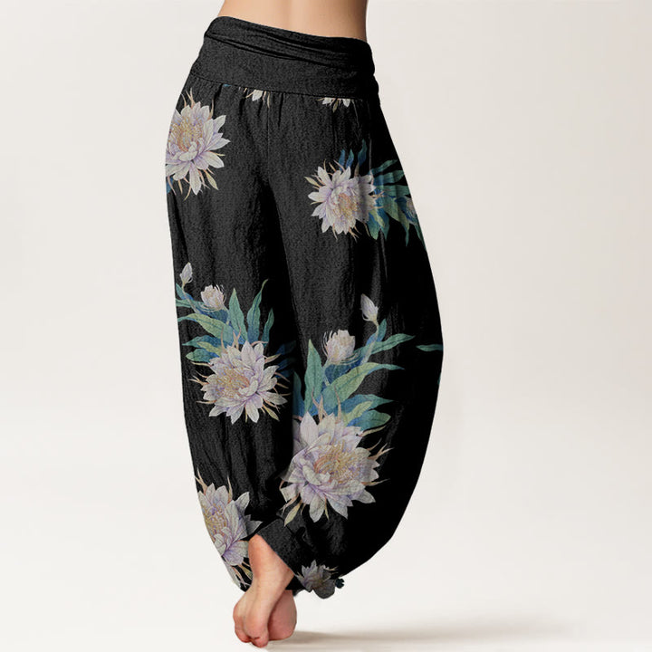 Buddha Stones Epiphyllum Muster Damen Haremshose mit elastischer Taille - image 6