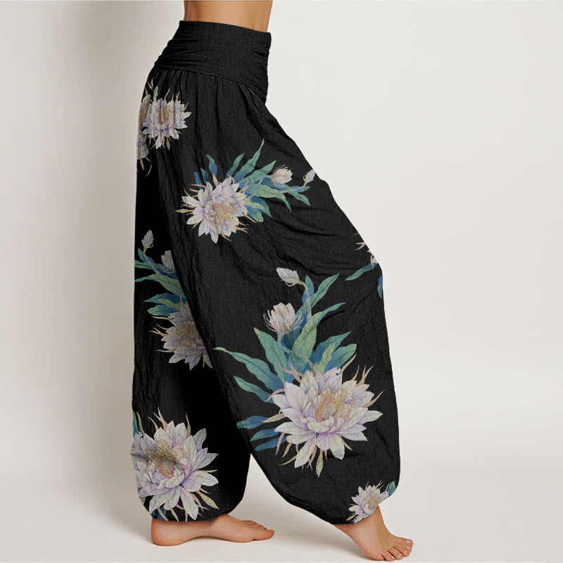 Buddha Stones Epiphyllum Muster Damen Haremshose mit elastischer Taille - image 7