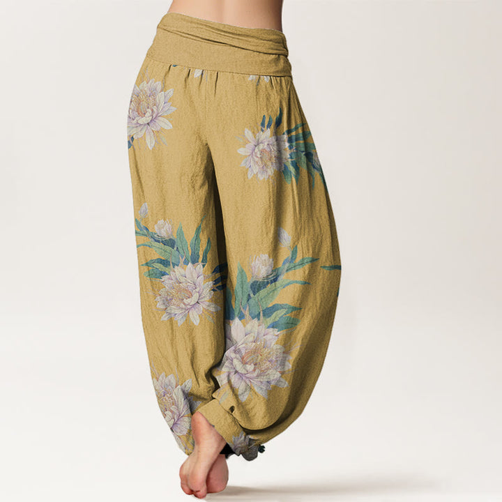 Buddha Stones Epiphyllum Muster Damen Haremshose mit elastischer Taille - image 10
