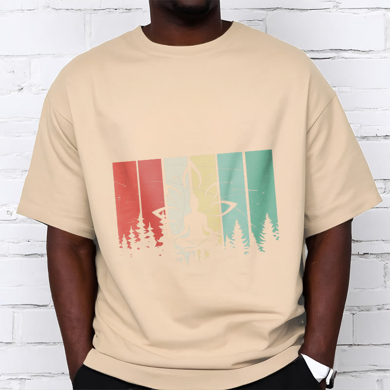 Buddha Stones ​​Buddha-Statue meditierend in Lotusposition Schattenmuster Baumwoll-T-Shirt - image 10