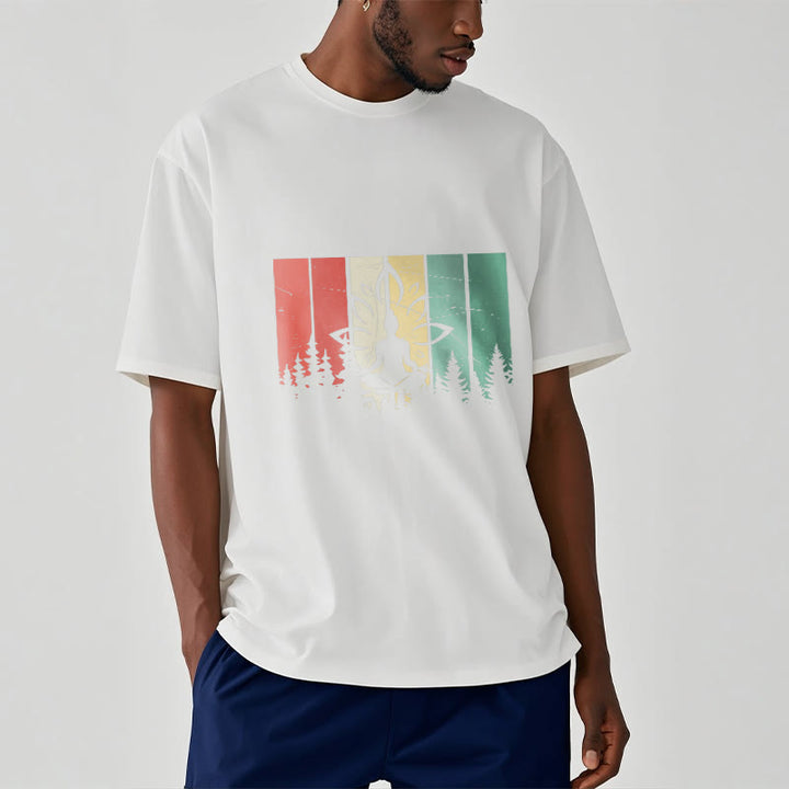 Buddha Stones ​​Buddha-Statue meditierend in Lotusposition Schattenmuster Baumwoll-T-Shirt - image 6