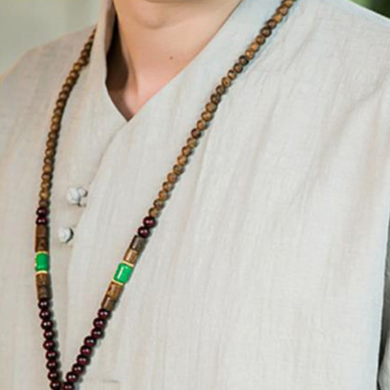 Buddha Stones Sommer Vintage Einfarbiges Herrenhemd aus Baumwolle mit Dreiviertelärmeln und Froschknopf-Design - image 17