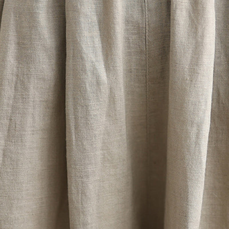 Buddha Stones Sommer Einfarbig Patchwork Einfaches Design Damen Baumwolle Weites Bein Kurze Hose Mit Taschen - image 18