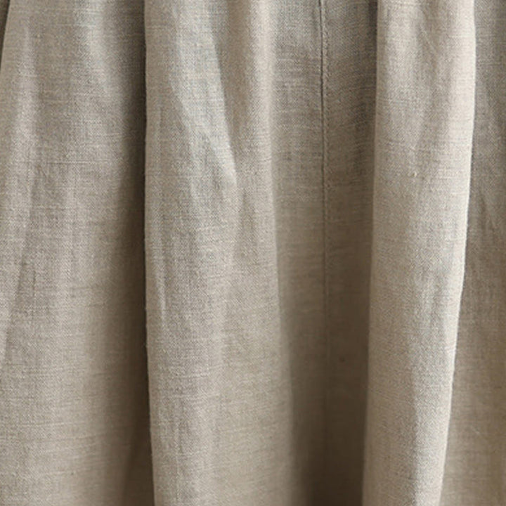 Buddha Stones Sommer Einfarbig Patchwork Einfaches Design Damen Baumwolle Weites Bein Kurze Hose Mit Taschen - image 18