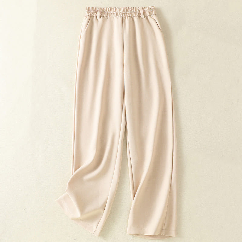 Buddha Stones Vintage Elastischer Bund Design Kordelzug Damen Baumwollhose mit Taschen - Antikweiß - US 8-10, UK/AU 12-14, EU 40-42 (2XL) - image 0