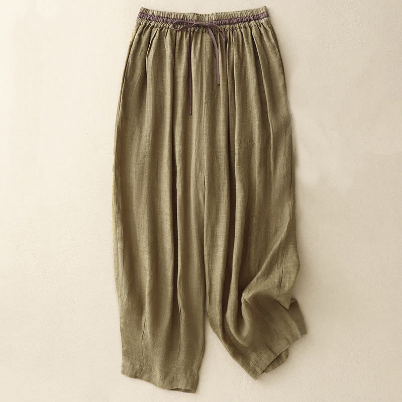 Buddha Stones Vintage Sommer-Freizeit-Haremshose für Damen mit Kordelzug und Taschen in passenden Farben - Olive - US8-10, UK/AU12-14, EU40-42 (2XL) - image 8