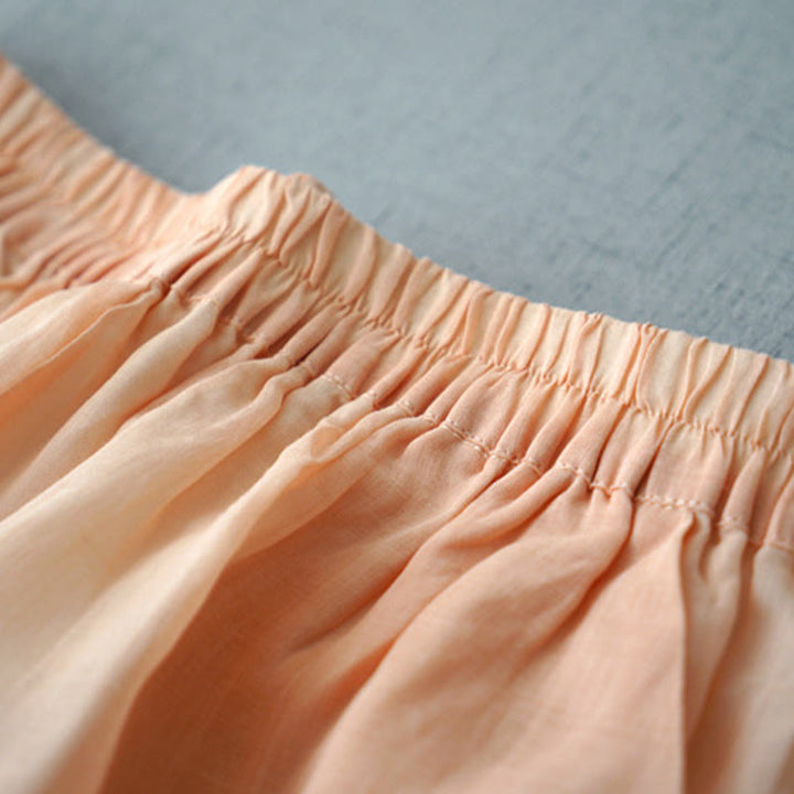 Buddha Stones Lässige, schlichte Ramie-Hose mit Schlitz, Länge 7–8, weites Bein, mit Taschen - image 8