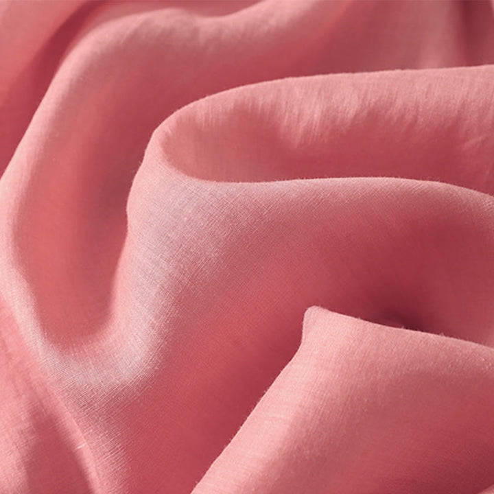 Buddha Stones Sommer-Midikleid aus Baumwolle und Leinen mit kurzen Ärmeln und Falten und Schnürung und Taschen - image 9