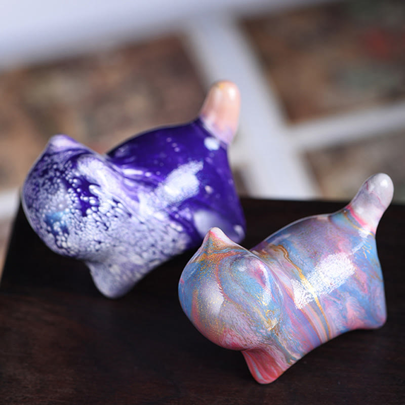 Buddha Stones ​​Mini Schöne Katze Ebenholz Lack Handwerk Frieden Dekoration - image 15