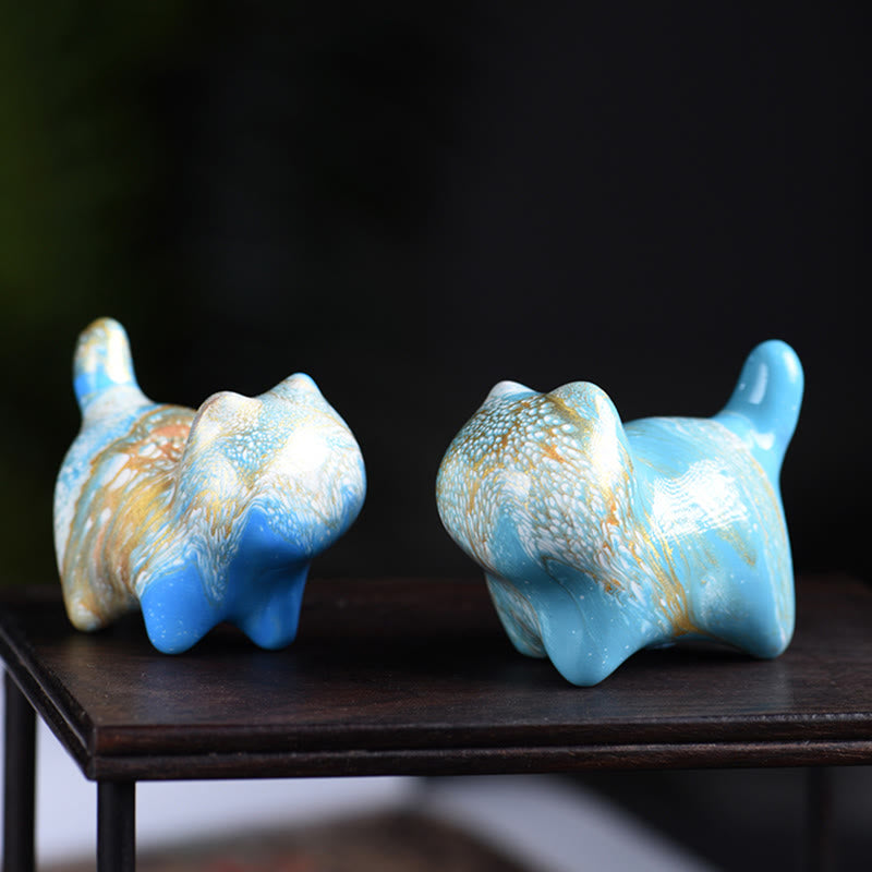 Buddha Stones ​​Mini Schöne Katze Ebenholz Lack Handwerk Frieden Dekoration - image 8