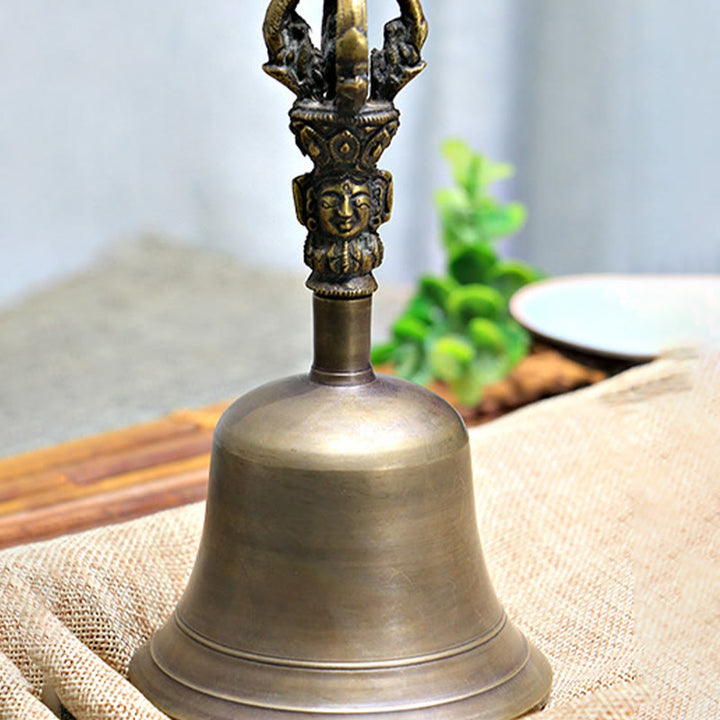 Buddha Stones 2 Stück handgefertigte tibetische Meditationsglocke und Vajra Dorje Kupfer-Stärke-Dekorationsset - image 2