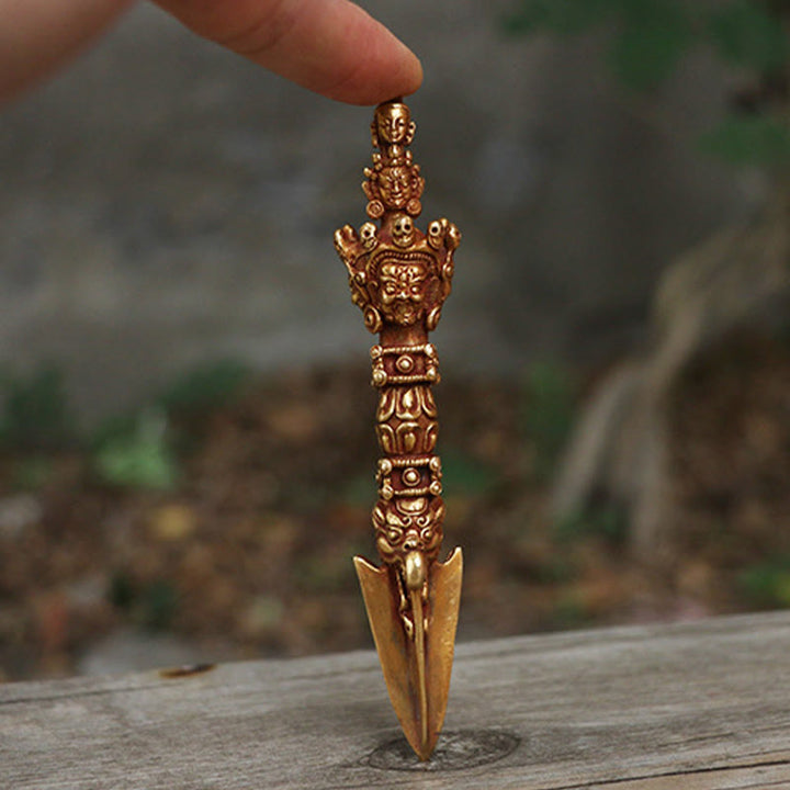 Buddha Stones, handgefertigt, klein, Nepal, Vajra, Dorje, Stärke, Kupfer, Metall, Dekoration