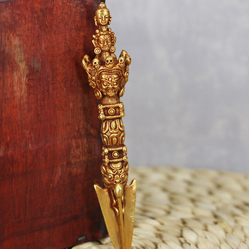Buddha Stones, handgefertigt, klein, Nepal, Vajra, Dorje, Stärke, Kupfer, Metall, Dekoration