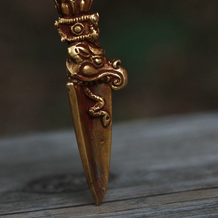 Buddha Stones, handgefertigt, klein, Nepal, Vajra, Dorje, Stärke, Kupfer, Metall, Dekoration