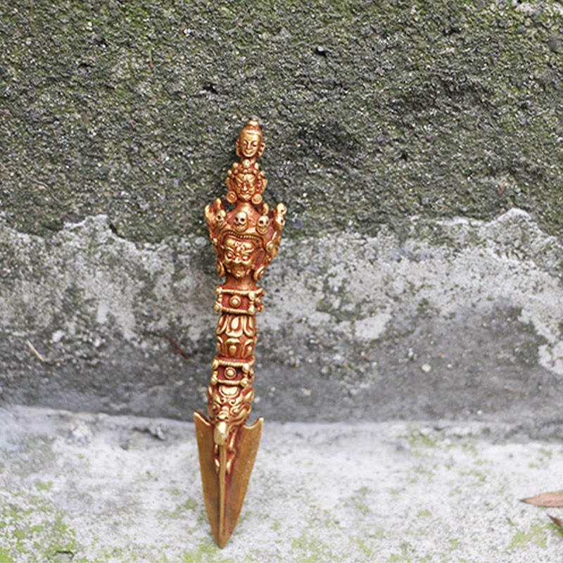 Buddha Stones, handgefertigt, klein, Nepal, Vajra, Dorje, Stärke, Kupfer, Metall, Dekoration