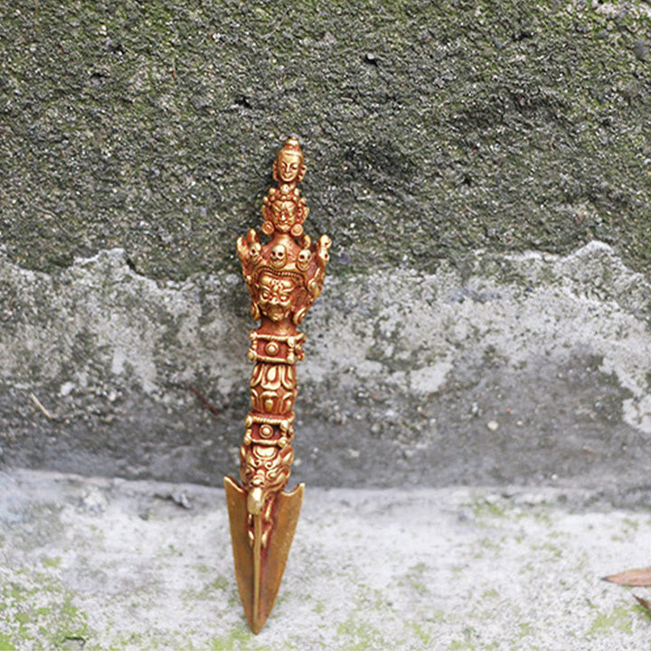 Buddha Stones, handgefertigt, klein, Nepal, Vajra, Dorje, Stärke, Kupfer, Metall, Dekoration