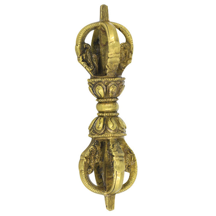 Buddha Stones, handgefertigt, Nepal, fünf Zinken, Vajra, Dorje, Kupfer, Metalldekoration