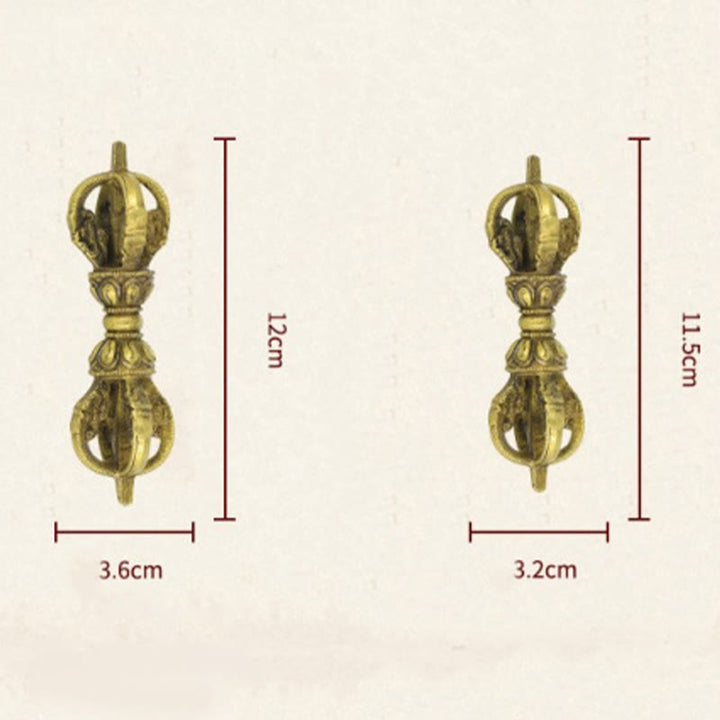 Buddha Stones, handgefertigt, Nepal, fünf Zinken, Vajra, Dorje, Kupfer, Metalldekoration