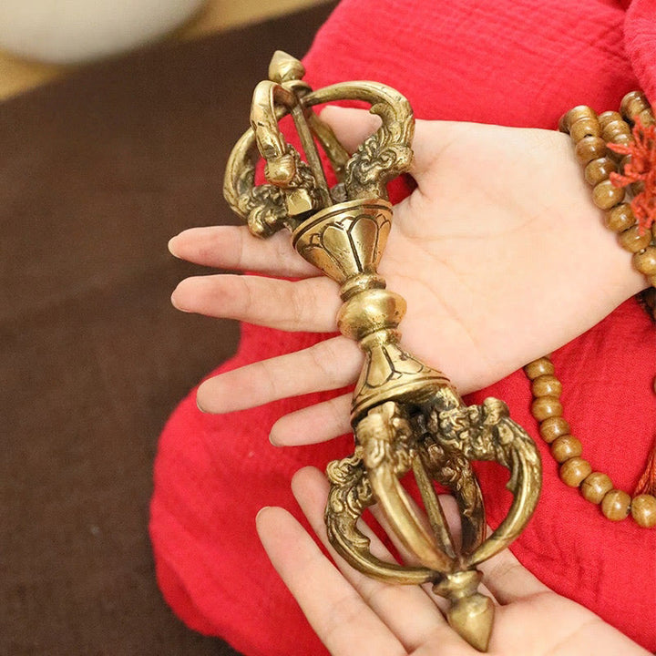 Buddha Stones, handgefertigt, Nepal, Vajra Dorje, spirituelle Kraft, Kupfer, Metall, Heimdekoration