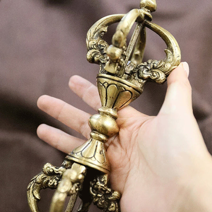Buddha Stones, handgefertigt, Nepal, Vajra Dorje, spirituelle Kraft, Kupfer, Metall, Heimdekoration
