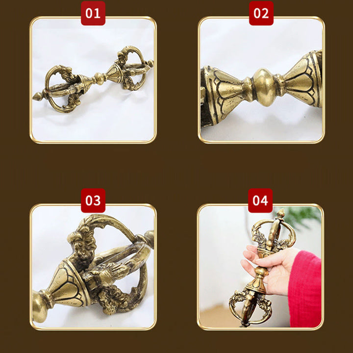 Buddha Stones, handgefertigt, Nepal, Vajra Dorje, spirituelle Kraft, Kupfer, Metall, Heimdekoration