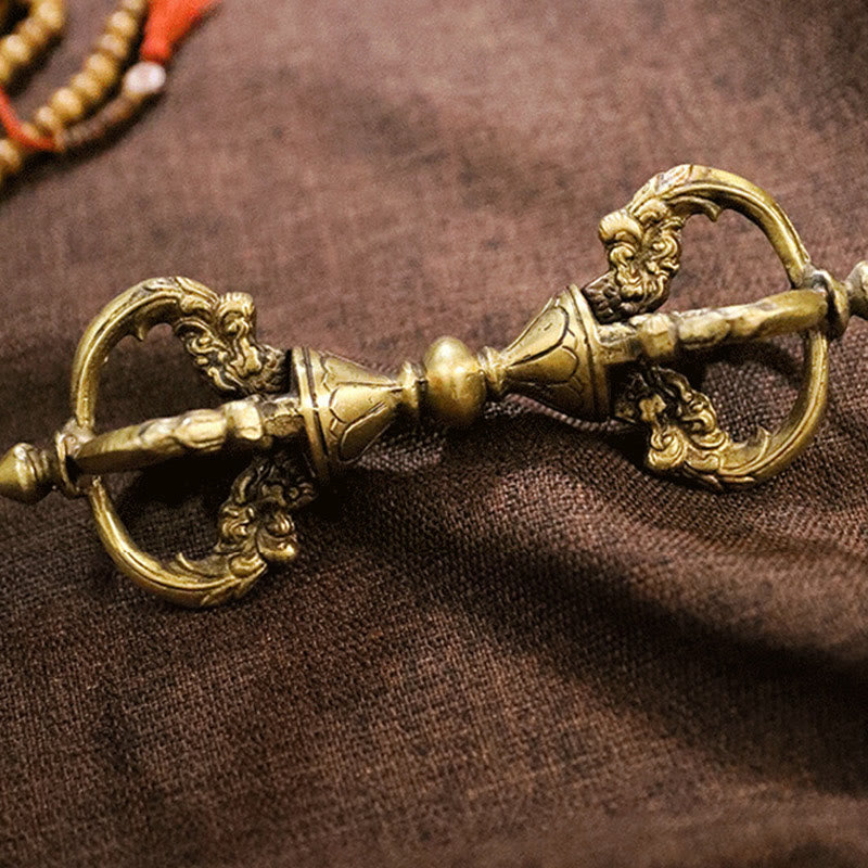 Buddha Stones, handgefertigt, Nepal, Vajra Dorje, spirituelle Kraft, Kupfer, Metall, Heimdekoration