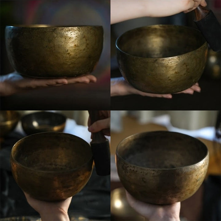Buddha Stones Handgefertigtes nepalesisches Klangschalen-Set mit schlichtem Muster für Heilung und Meditation - image 14
